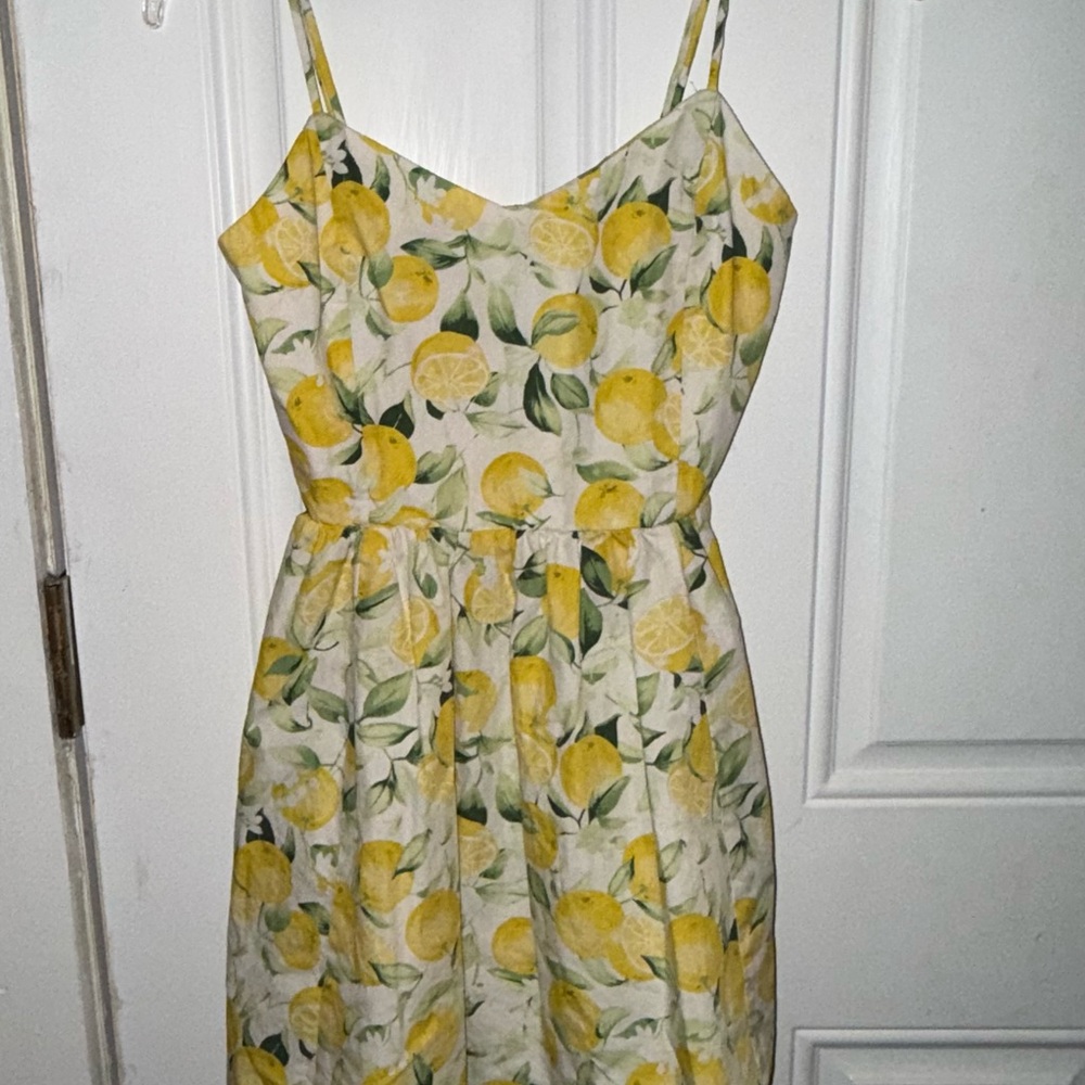 H&M Yellow Orange Fruit Print Dress